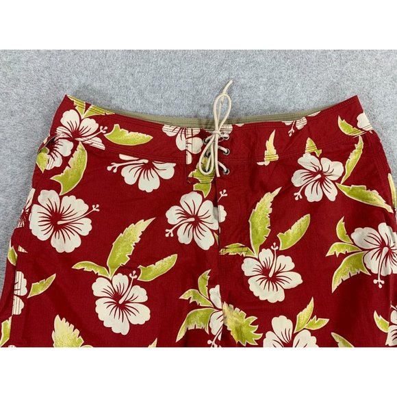 Patagonia Wavefarer Floral Swim Surf Board Shorts‎ (Men's 34) Red - Picture 3 of 12